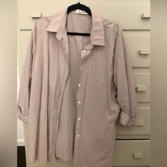 Tops - This is a large oversized grey button up!